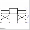This scaffolding 5.4M wide, 3M high and 0.7M deep.