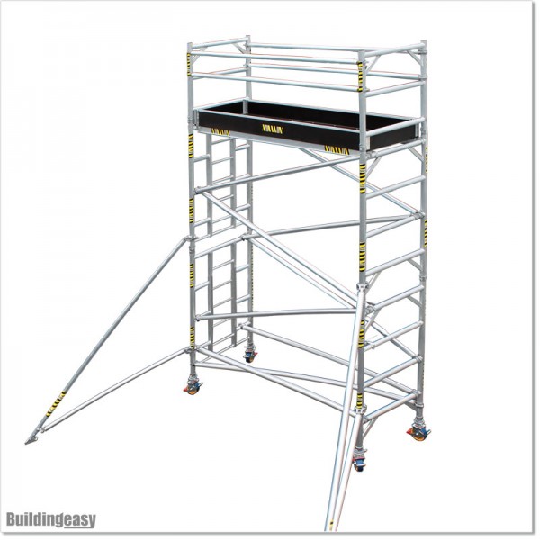 3.4M High mobile Narrow Aluminium scaffolding for industrial use.