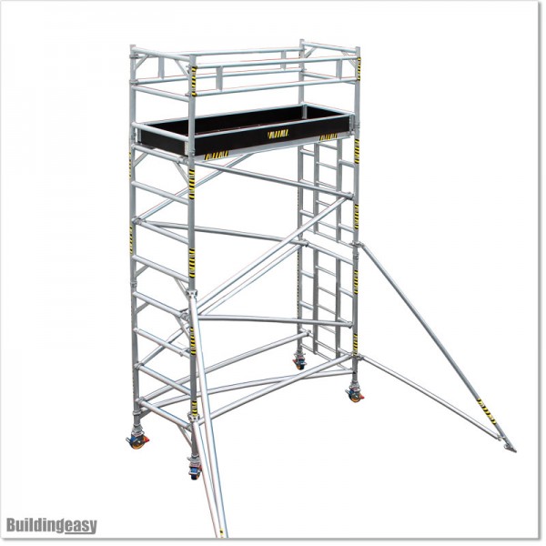 3.4M High mobile Narrow Aluminium scaffolding for industrial use.