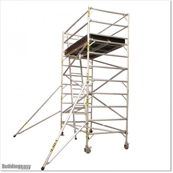 Long and wide 3.4M High Aluminium Scaffolding with Separate Ladder.