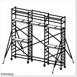 Maximum platform height is 4M. Scaffolding is 5.4M wide and 0.7M deep.