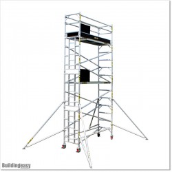 6M Narrow Scaffolding with Inbuilt Ladder Frame and 2 Working Planks.