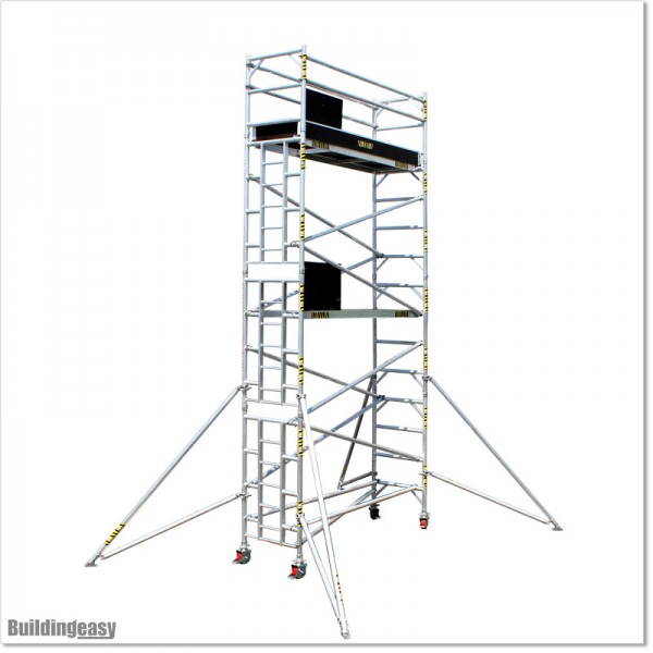6M Narrow Scaffolding with Inbuilt Ladder Frame and 2 Working Planks.