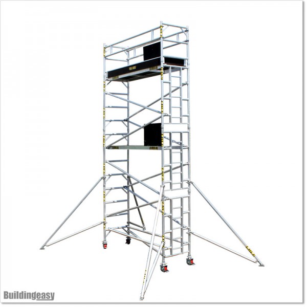 6M Narrow Scaffolding with Inbuilt Ladder Frame and 2 Working Planks.