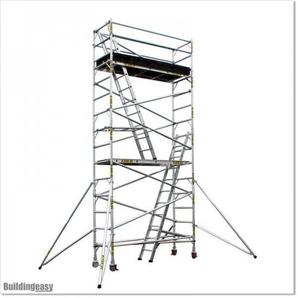 6M Skinny Scaffolding with Two Ladders and 2 Working Platforms.