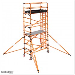 This is 5.6M mobile fibreglass scaffolding is for industrial use.