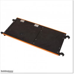 Platform has a trapdoor and opens perpendicular to the platform.