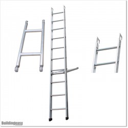 3.6M Long Aluminium Scaffolding Ladder With Supporting Bar.
