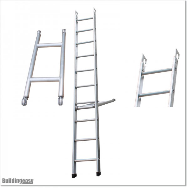 3.6M Long Aluminium Scaffolding Ladder With Supporting Bar.