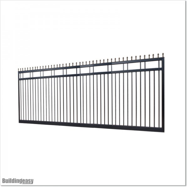 Gate is 5300mm wide and gate height is 1830mm. Gate top is fitted with spears