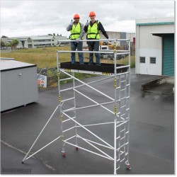 3.4M High mobile Narrow Aluminium scaffolding for industrial use.
