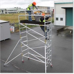 3.4M High mobile Narrow Aluminium scaffolding for industrial use.