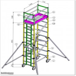 5.2M Scaffolding with Inbuilt Ladder in Foldable Frame and 2 Planks.