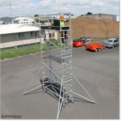 6M Narrow Scaffolding with Inbuilt Ladder Frame and 2 Working Planks.