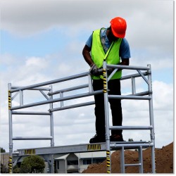 6M Narrow Scaffolding with Inbuilt Ladder Frame and 2 Working Planks.