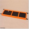 Platform has a trapdoor and opens perpendicular to the platform.