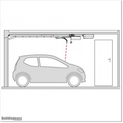 Gives optical assistance for perfectly positioning a vehicle in the garage
