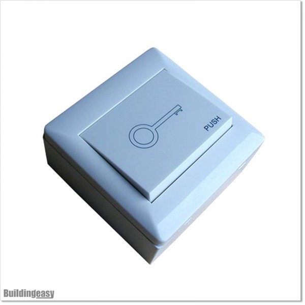 Plastic Push Button Switch With "DOOR EXIT" Printed On Top.