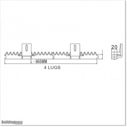 Nylon/Steel Gear Rack 0.67M (GTN2)