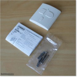 2-Command Radio Wall Button with garage door status query via small button