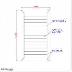 Aluminium Louver Pedestrian Gate 1M wide in Iron Sand With Parts 1.8M high