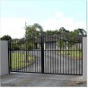 Black Arch top Double Swing Gates 3.5M Wide and 1.8M High in Auckland.