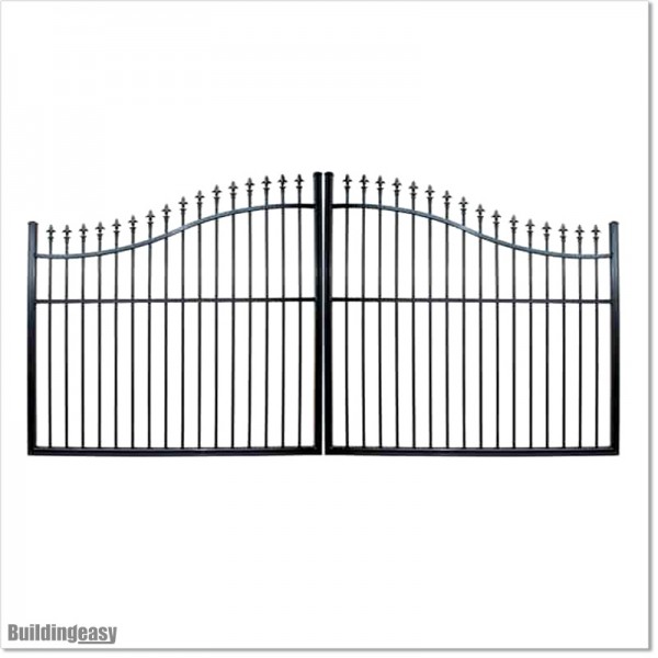 Black Arch top Double Swing Gates 3.5M Wide and 1.8M High in Auckland.