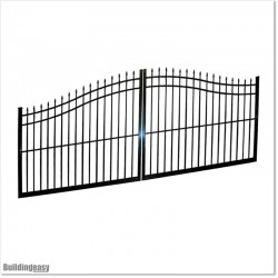 4.3M wide Aluminium Curved top Double swing Gates in Auckland.