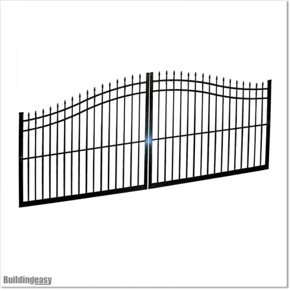 4.3M wide Aluminium Curved top Double swing Gates in Auckland.