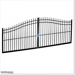 Aluminium Black Colour 1.8 M High Curved Double Swing Gates 5.5M Wide.