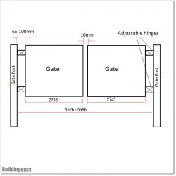 Aluminium Black Colour 1.8 M High Curved Double Swing Gates 5.5M Wide.