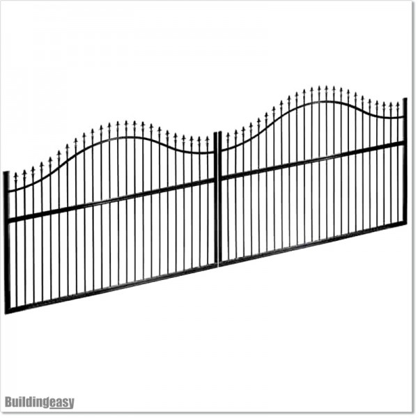 5.8M Wide Aluminium Double Curved Swing Gate  in Auckland.