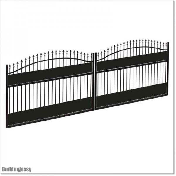 Arch Top Aluminium Double Swing Gate 1.8M High and 5.4M Wide.