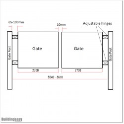 Arch Top Aluminium Double Swing Gate 1.8M High and 5.4M Wide.