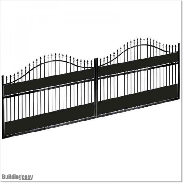 5.8M Wide Aluminium Double Curved Swing Gate  in Auckland.