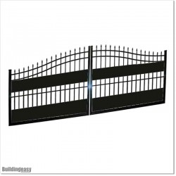 Covered Aluminium Curved Top 5M Wide Double Swing Gates With Parts.