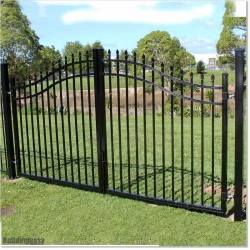 Best Quality Black Colour 3M wide Arched Aluminium Double swing Gates
