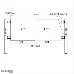 Best Quality Black Colour 3M wide Arched Aluminium Double swing Gates