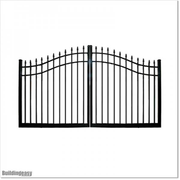 Best Quality Black Colour 3M wide Arched Aluminium Double swing Gates