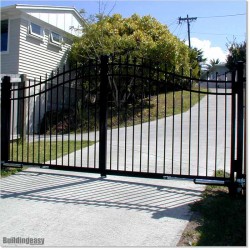 3.4M wide Aluminium 1.5M High Curved Double swing Gate in Auckland