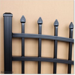 3.4M wide Aluminium 1.5M High Curved Double swing Gate in Auckland