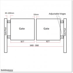 3.4M wide Aluminium 1.5M High Curved Double swing Gate in Auckland