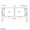 3.4M wide Aluminium 1.5M High Curved Double swing Gate in Auckland