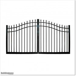 3.4M wide Aluminium 1.5M High Curved Double swing Gate in Auckland