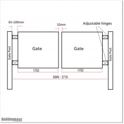 3.3M Wide Aluminium Arch Double Swing Gate includes Parts in Auckland.