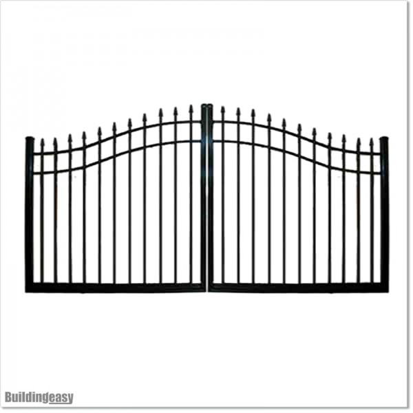 3.3M Wide Aluminium Arch Double Swing Gate includes Parts in Auckland.