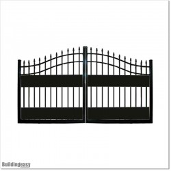 Black Arch top Double Swing Gates 2.9mM Wide With Two Fitted Plates.
