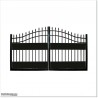 Black Arch top Double Swing Gates 2.9mM Wide With Two Fitted Plates.