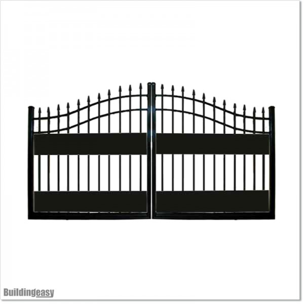 Covered Black Arch top Double Swing Gates 3M Wide in Auckland.