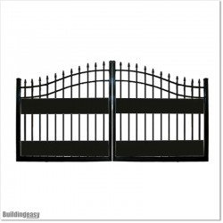 Covered Aluminium Curved Top 3.2M Wide Double Swing Gates in Auckland.